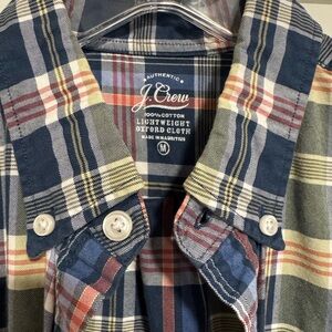 J. Crew Men's Multicolor Plaid Oxford Shirt
